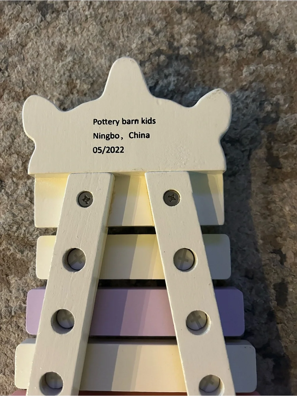 Pottery Barn Kids Pastel Unicorn Wooden Xylophone - Pink, Purple, Teal, Cream